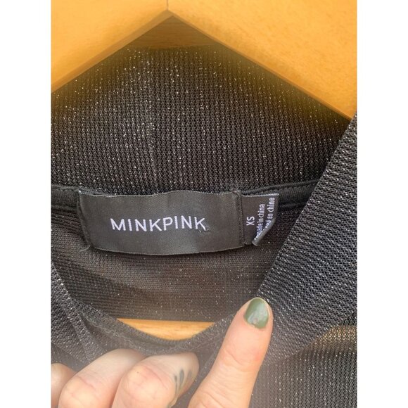 Sheer Sparkly Mink Pink Long Sleeve Dress - Picture 2 of 3